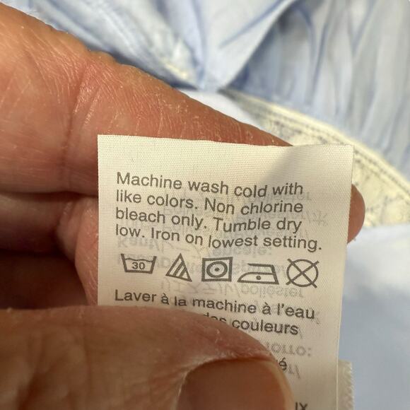 J Crew Dress Womens 6 Sky Blue White Cotton Puff Sleeve Daisy Chain Flounce Hem - Picture 10 of 14